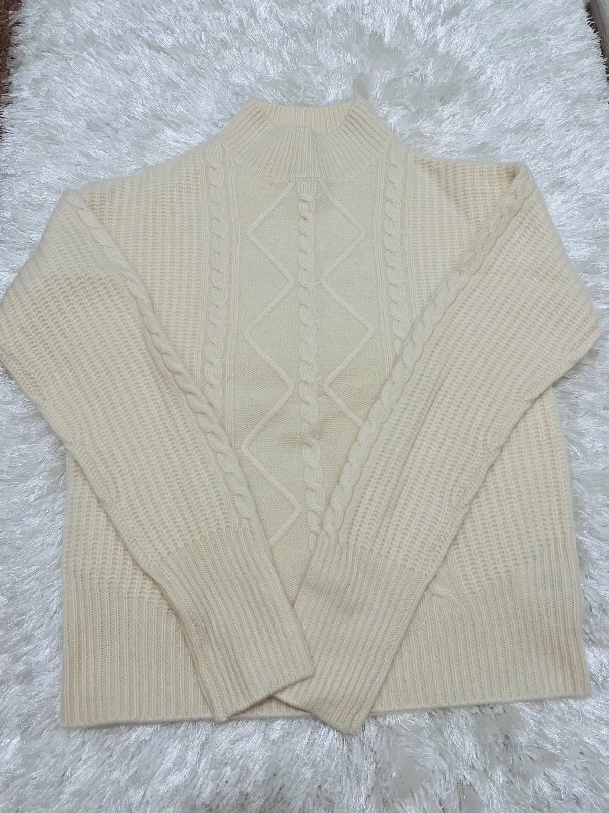 Cynthia Rowley 2-Ply Cashmere Cable Knit Sweater Size S