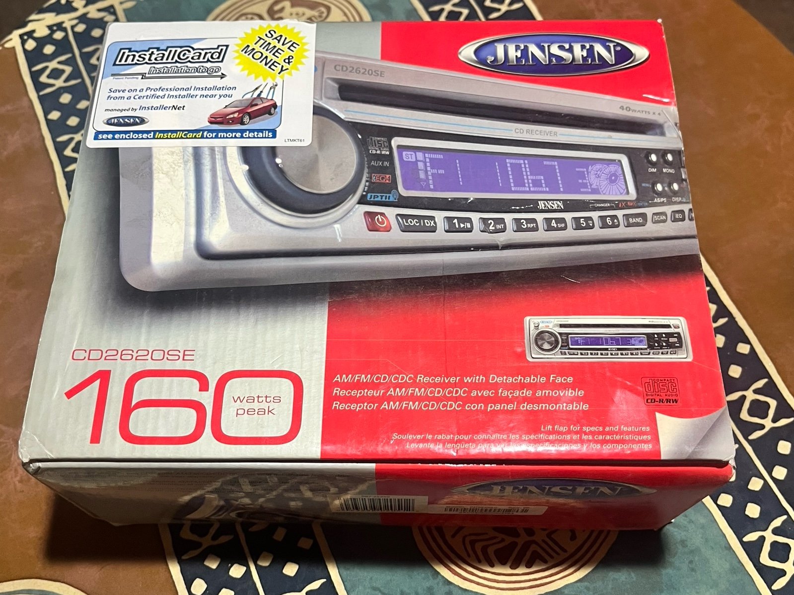 NIB JENSEN CD2620SE CAR STEREO ONLY JENSEN 40 Watt x FACEPLATE W/ Case OEM