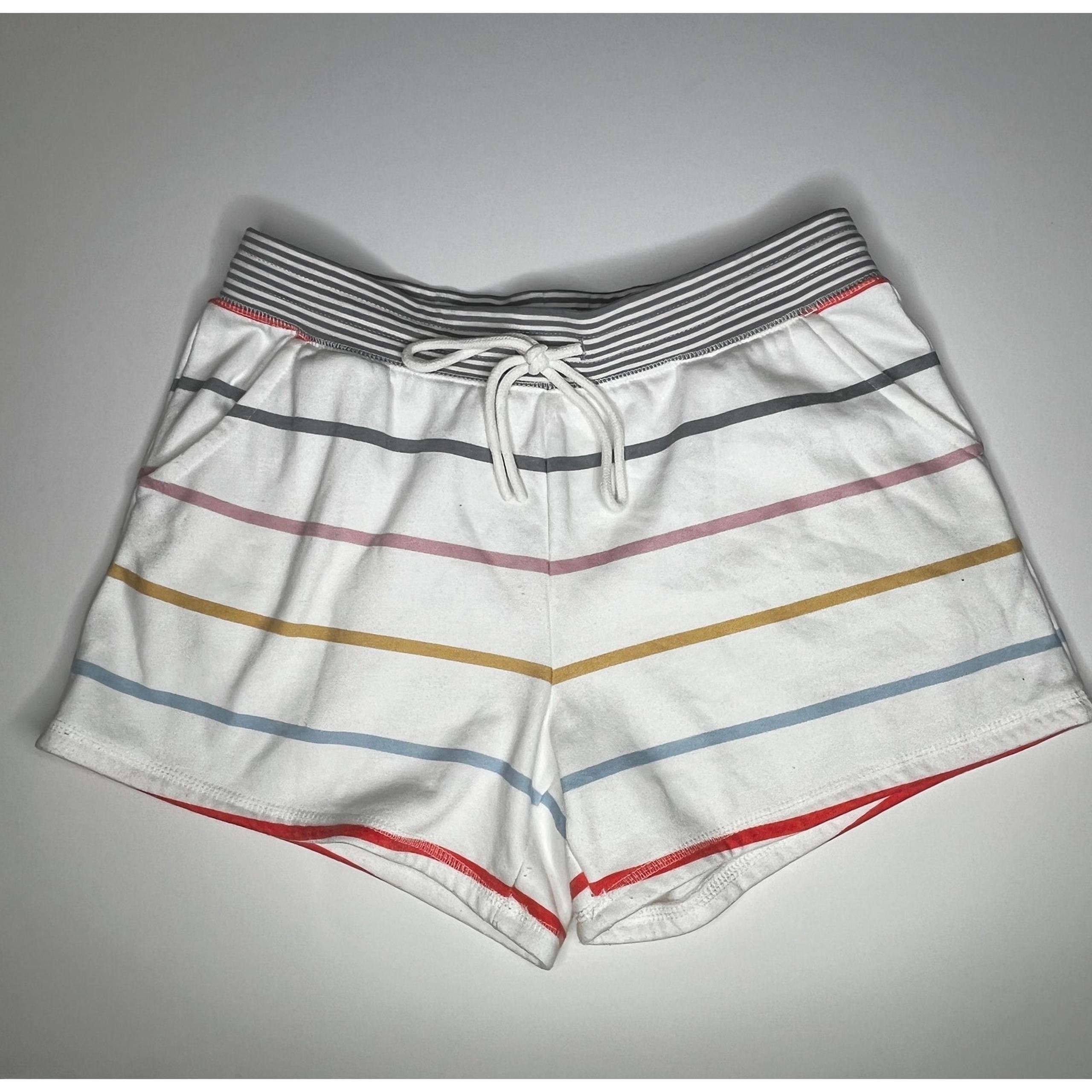 P.J. Salvage Fleece Striped Pajama Shorts M
