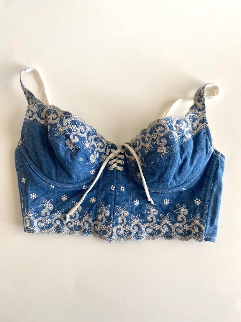 Vintage Victoria's Secret denim Bustier