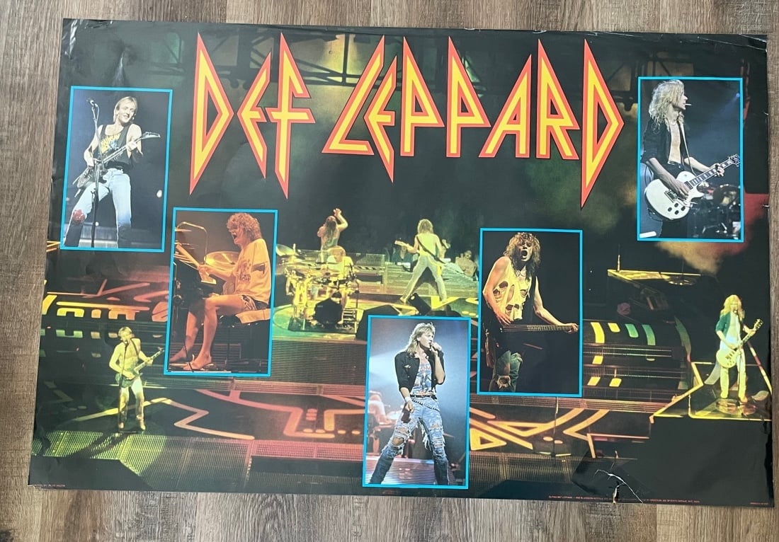 Vintage NOS Def Lepard Tour Poster Flat Stored