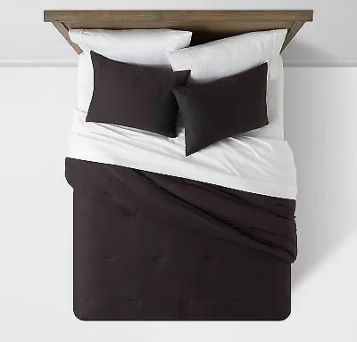 Full/Queen Washed Cotton Sateen Comforter & Sham Set Black Threshold