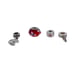 Lot of 4 Charms: Pandora Palm Tree, Chamilia Swarovski Clip, Red Glass, Mother