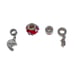 Lot of 4 Charms: Pandora Palm Tree, Chamilia Swarovski Clip, Red Glass, Mother