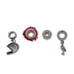 Lot of 4 Charms: Pandora Palm Tree, Chamilia Swarovski Clip, Red Glass, Mother
