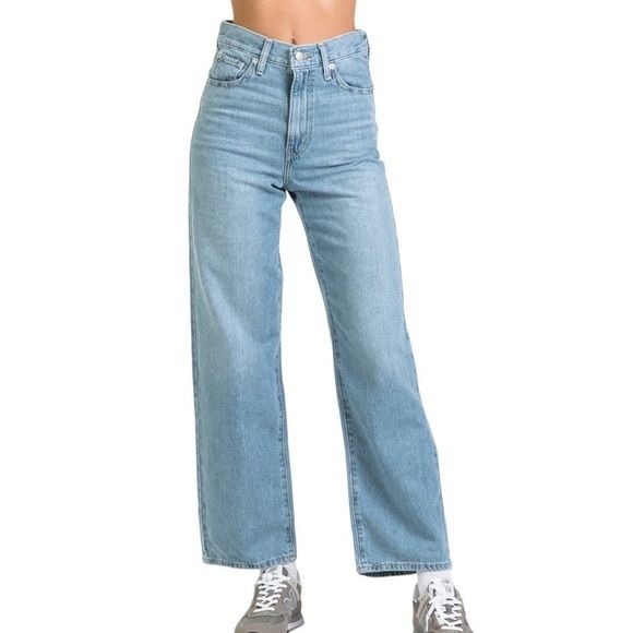 New Levi’s high waisted straight jeans In a pinch blue wash cotton hemp sz 32