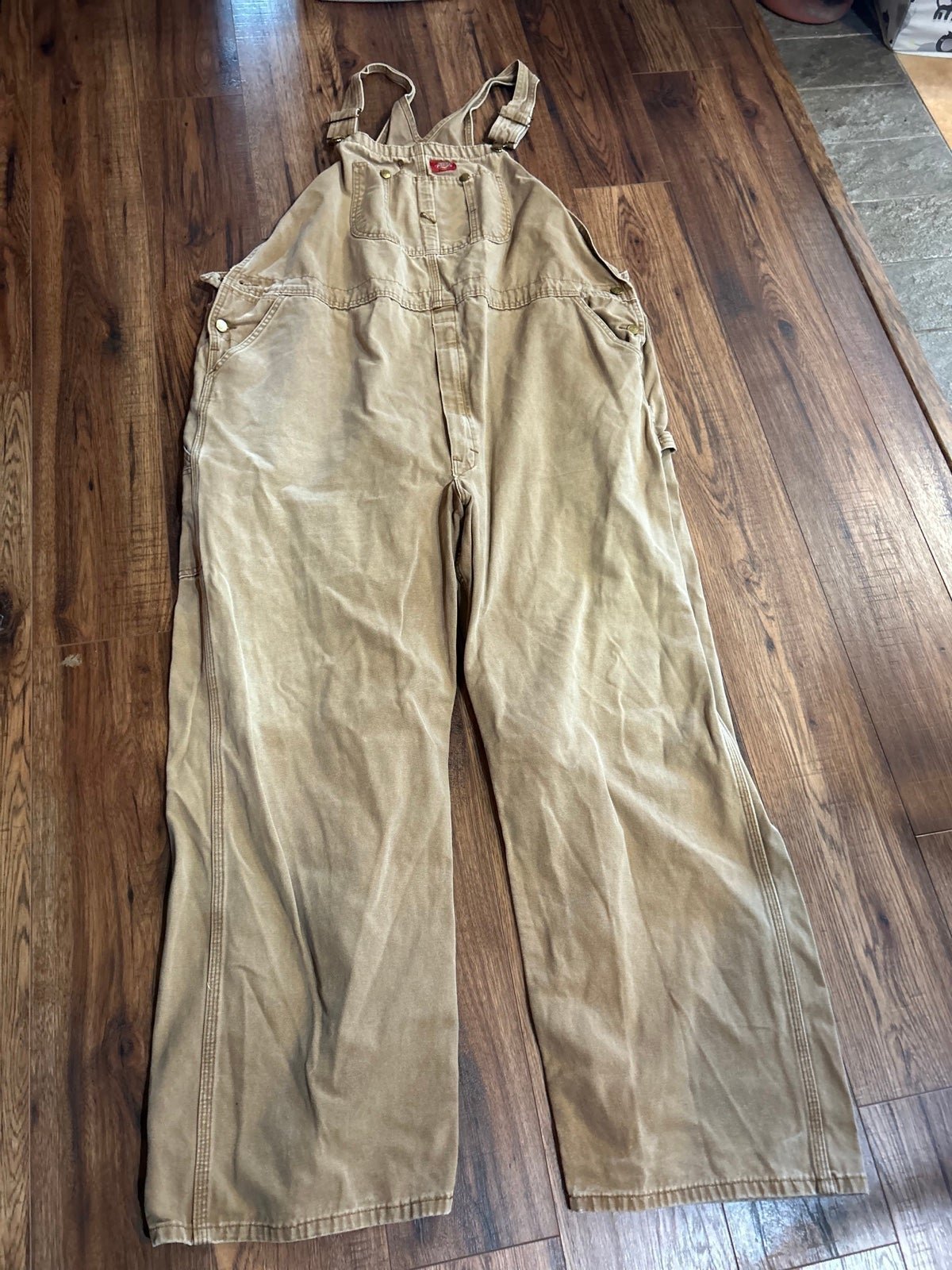 Dickies, vintage canvas men 46x32 carpenter overalls