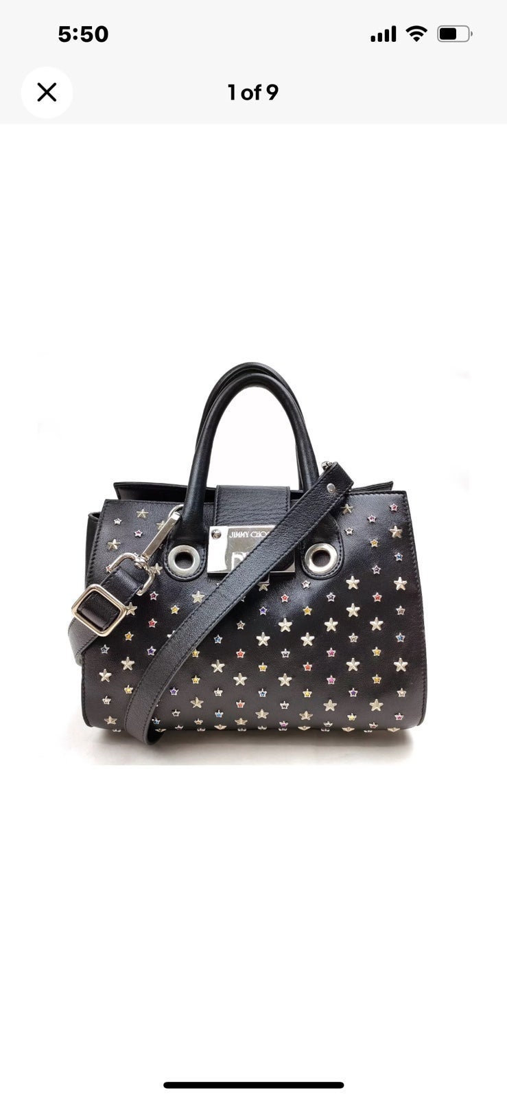 JIMMY CHOO Shoulder Bag Black Leather 1146386
