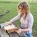 New Vintage Leather Journal 200 Handmade Deckle Edge Pages, Key Closure - Blue