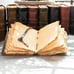 New Vintage Leather Journal 200 Handmade Deckle Edge Pages, Key Closure - Blue
