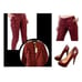 Stella McCartney Womens Red Mid Rise Printed Ankle Length Trouser Pants Size 42