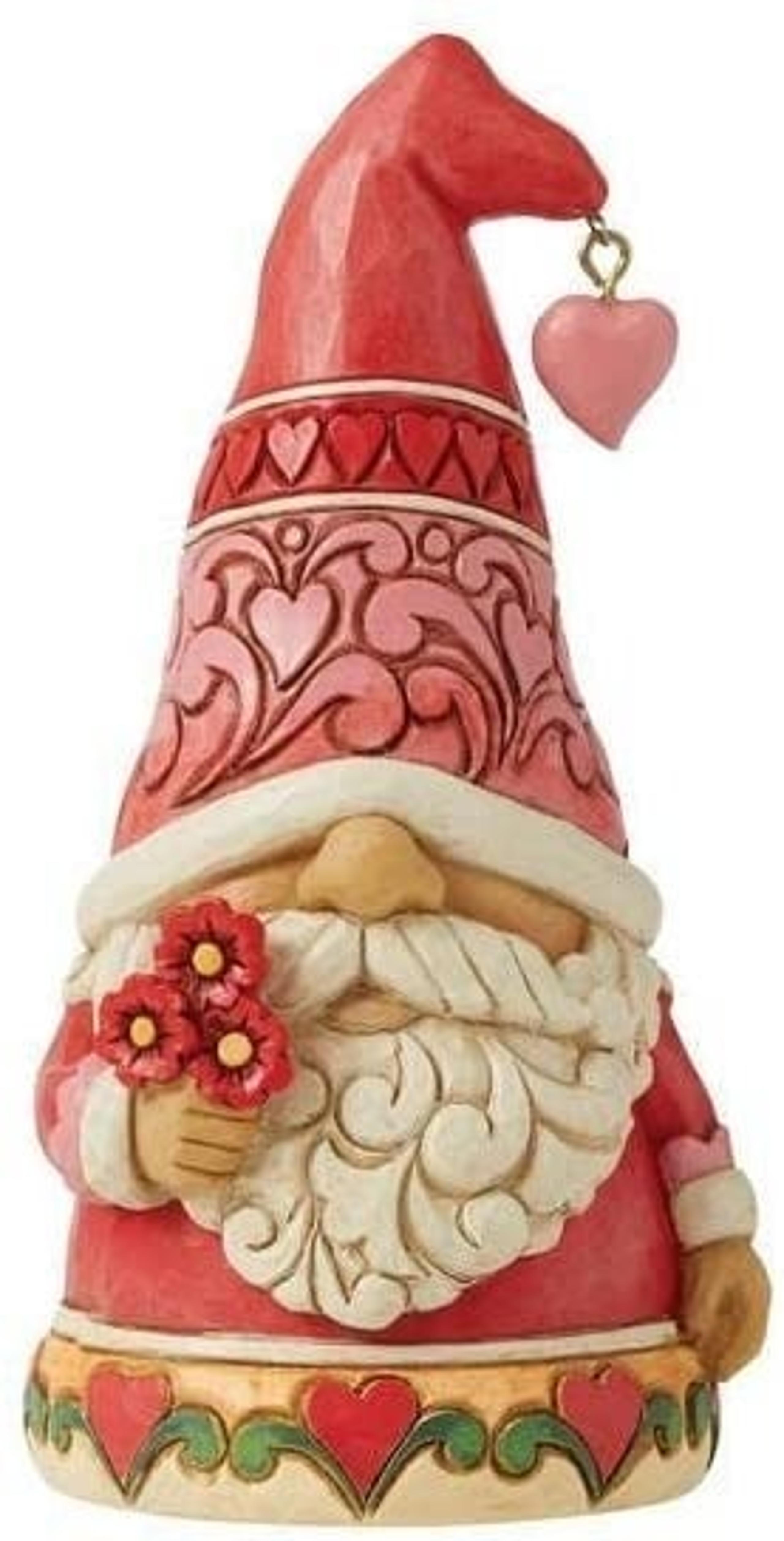 Jim Shore Heartwood Creek Love Gnome with Red Hearts Hat Figurine