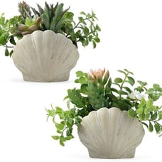 NEW Set of 2 Fake Plants , Assorted Faux Succulents Artificial Plants