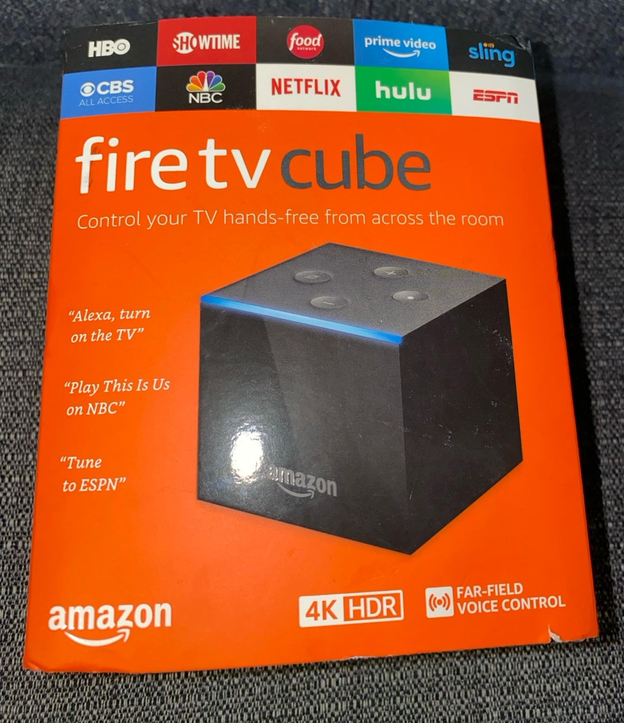 AMAZON FIRE TV CUBE 4K ULTRA HD STREAMING MEDIA PLAYER W ALEXA REMOTE EX69WW