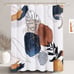 Mid Century Boho Shower Curtain Modern Shower Curtain Gold Shower Curtain, 72x72