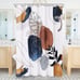 Mid Century Boho Shower Curtain Modern Shower Curtain Gold Shower Curtain, 72x72