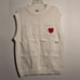 KONTEND knitted vestChic Cream Sleeveless Sweater with Red Heart size large