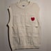 KONTEND knitted vestChic Cream Sleeveless Sweater with Red Heart size large