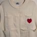 KONTEND knitted vestChic Cream Sleeveless Sweater with Red Heart size large