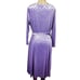 Torrid 0 Lilac Purple Dot Accent Velvet Boatneck Tie Belt Long Sleeve Midi Dress