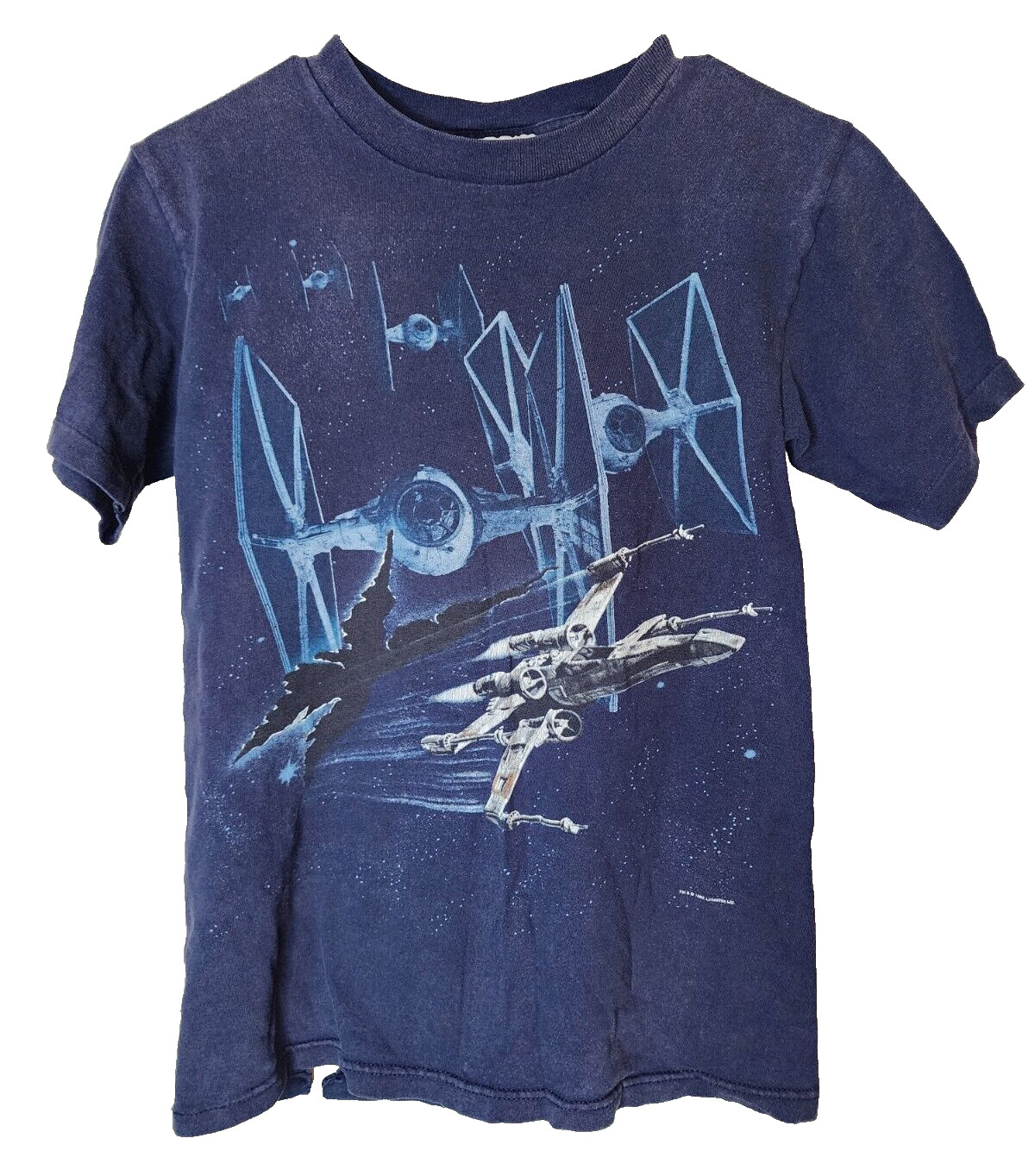 Star Wars 1995 Vintage X-Wing & TIE Fighters T-Shirt Short Sleeve Size Youth Med