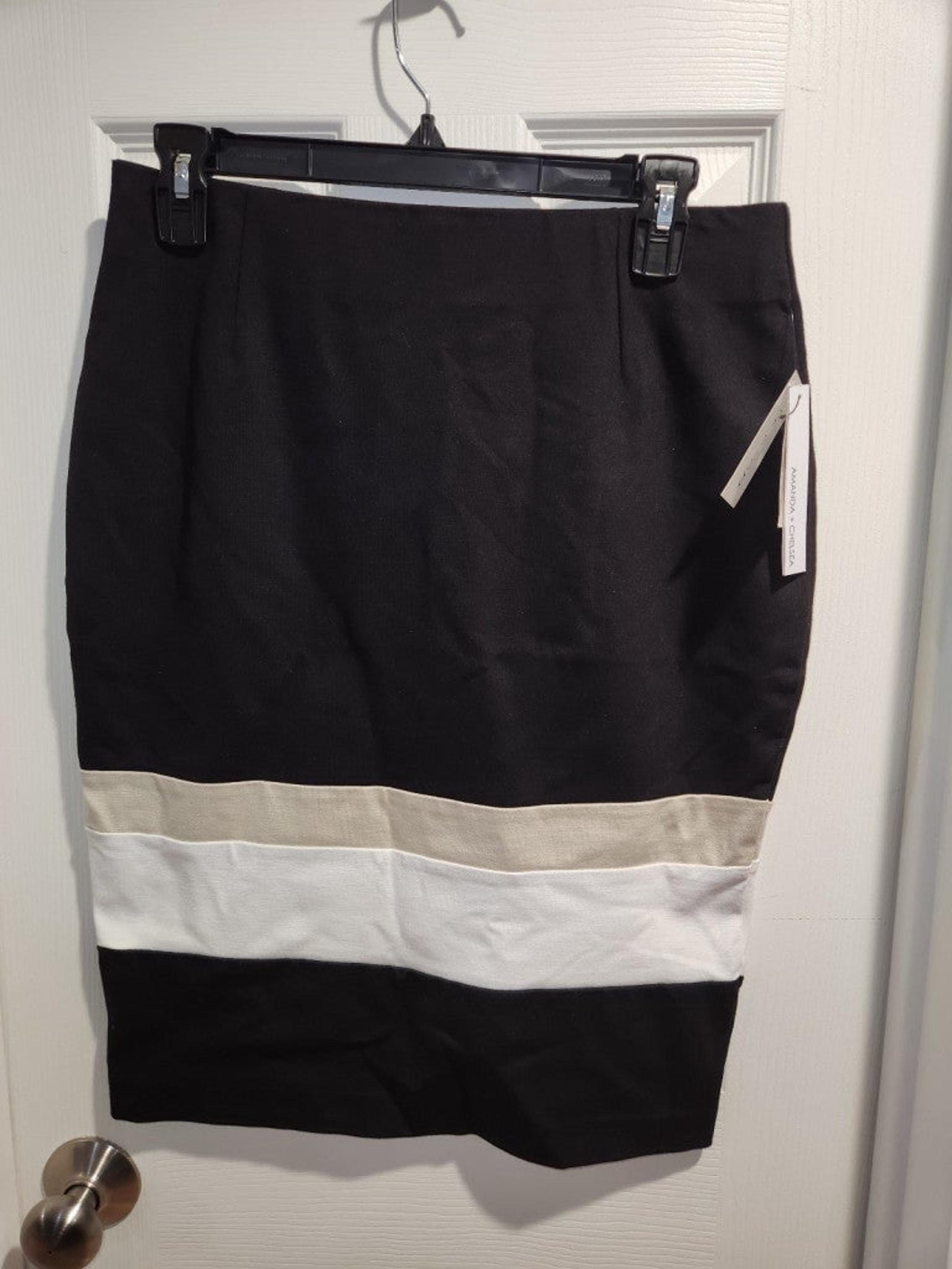 Amanda & Chelsea Colorblock Pencil Skirt Womens Size 8 NWT