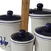VTG Rosenthal Netter Italy Cookie Jar Lidded Canister Blue Geese Goose Farmhouse