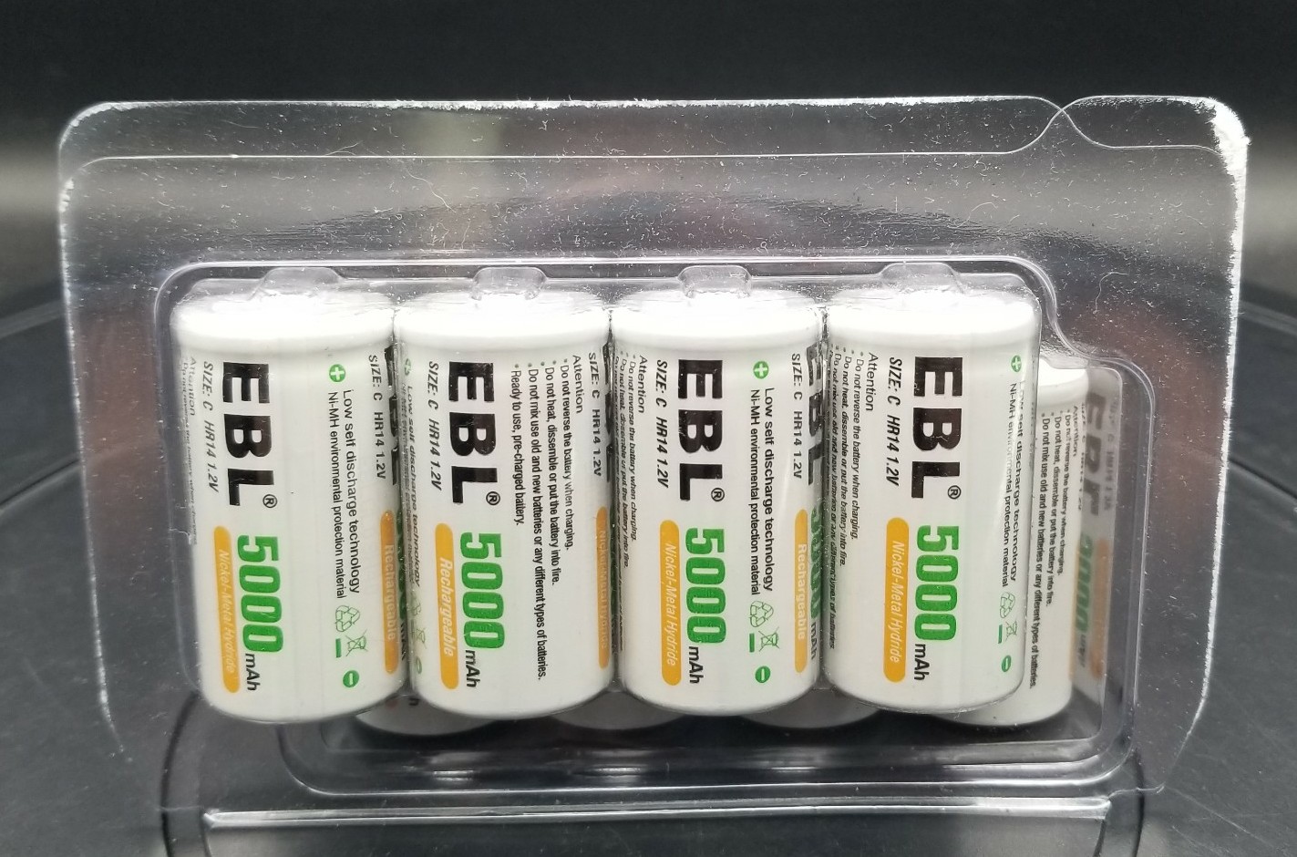EBL 8 pack C size Rechargeable 5000 mAh Batteries