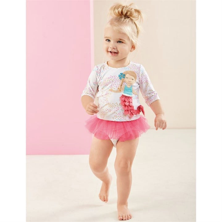 Girls Mermaid Rash Guard Set 12/18M
