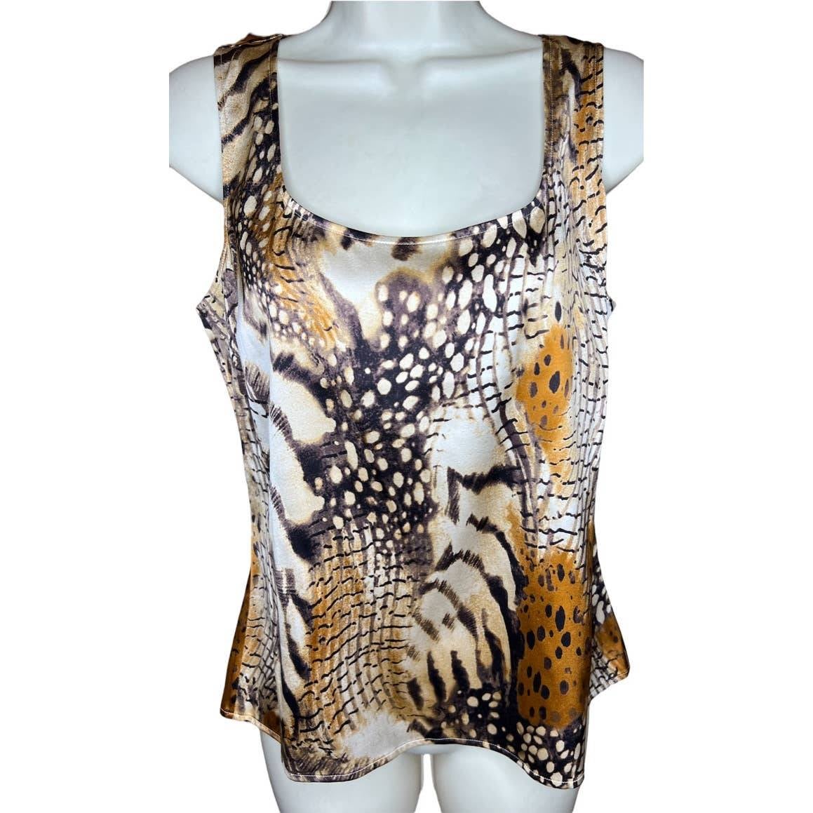 St. John Animal Print Silk Tank NWT Size Small