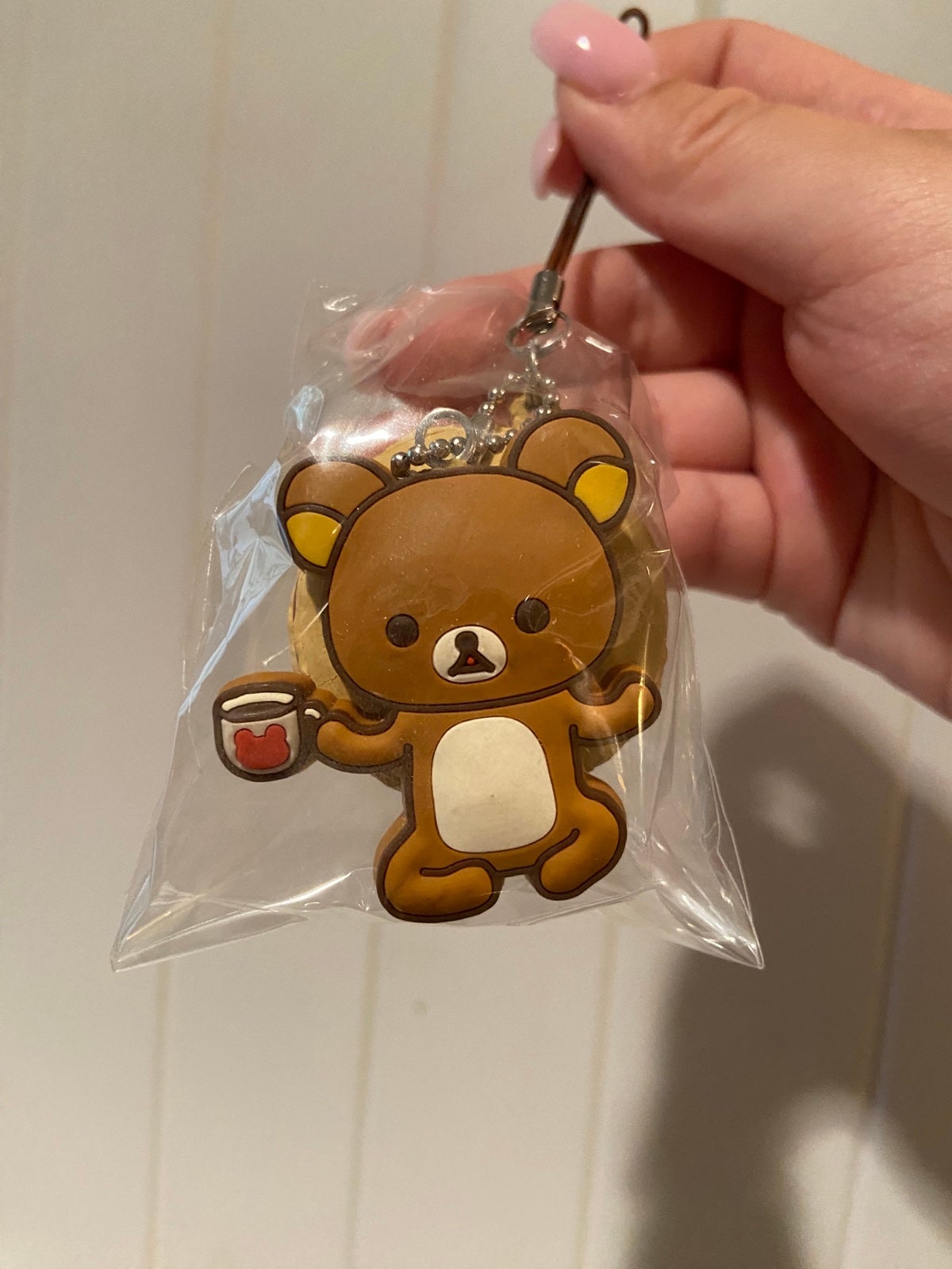Rare Rilakkuma Brown Macaron Squishy Keychain