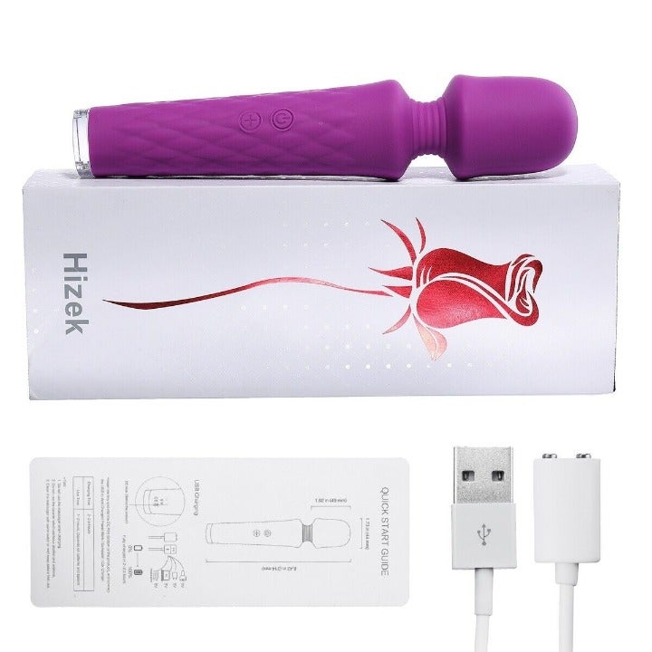 Rechargeable Electric Massage Wand Handheld Vibrating Massager 3 Speeds