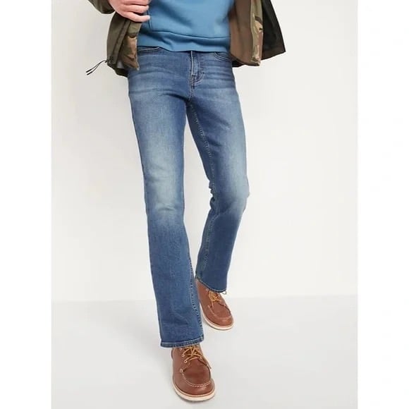 Old Navy Light Wash Boot-Cut Built-In Flex Jeans.