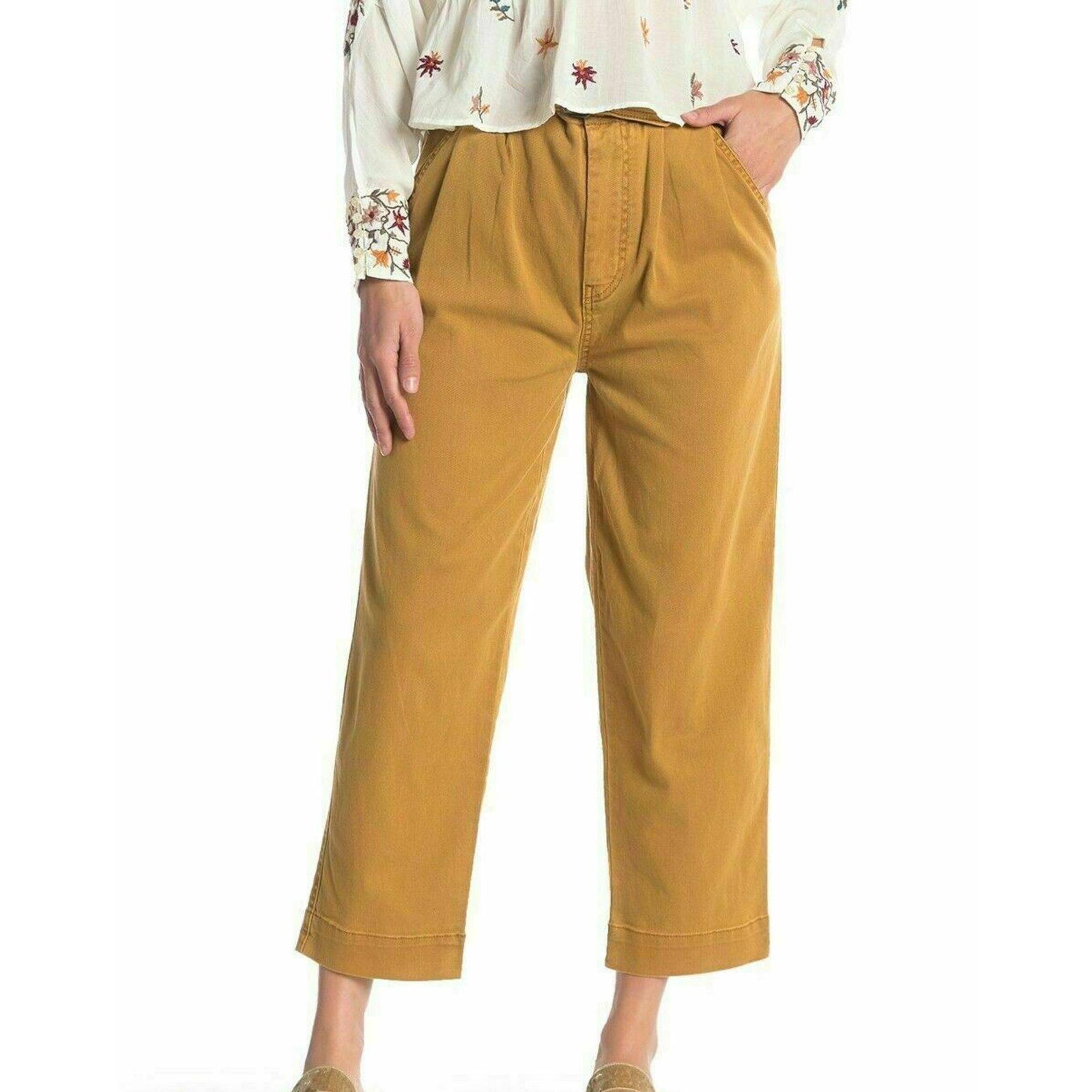 Free People Women Belted Cropped Pants 6