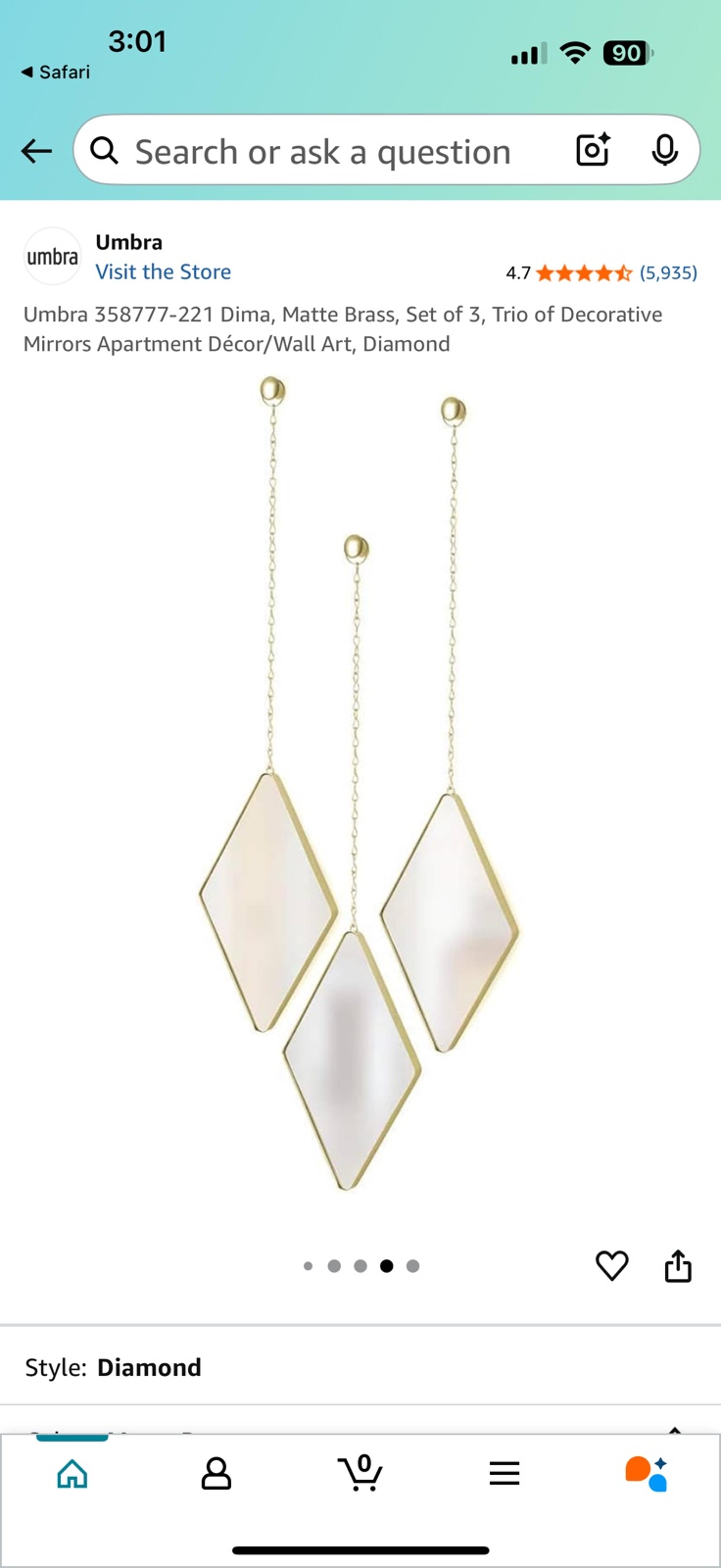 Umbra Dima  3 mirrors Gold