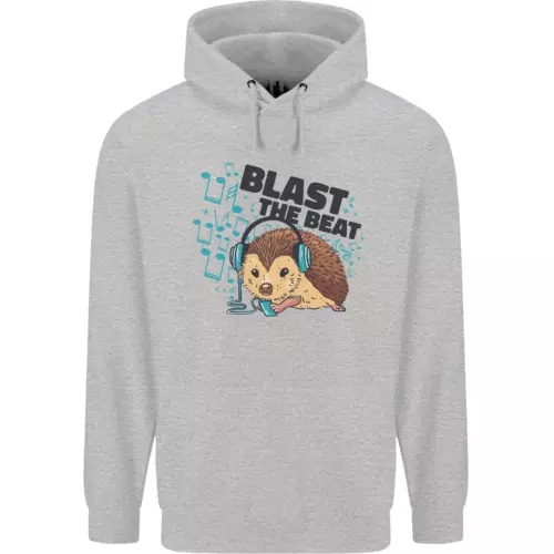 Dj Hedgehog Headphones Dance Men's Cotton Hoodie