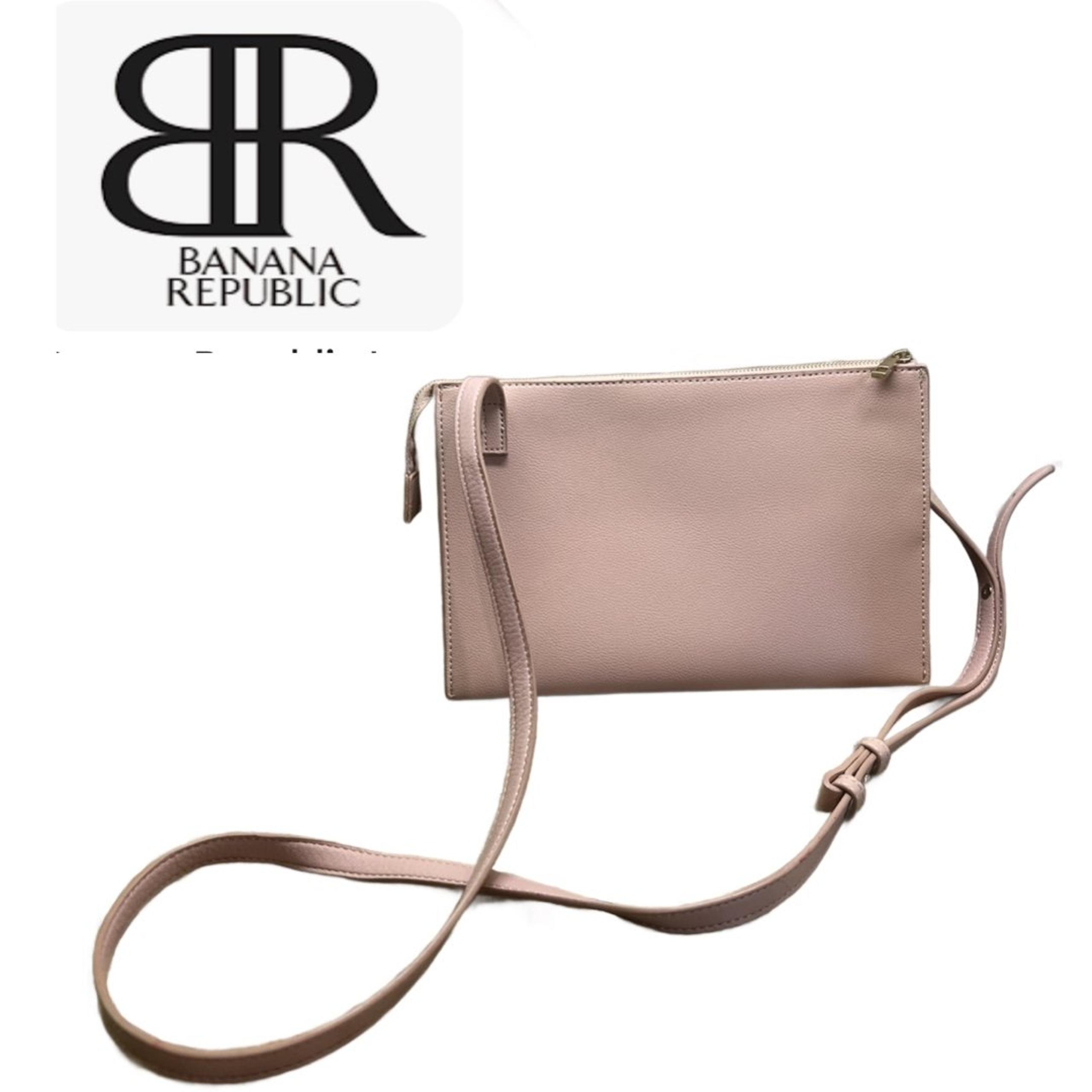 Banana Republic Leather Pink Purse with 5 Interior Compartments and Adjustable