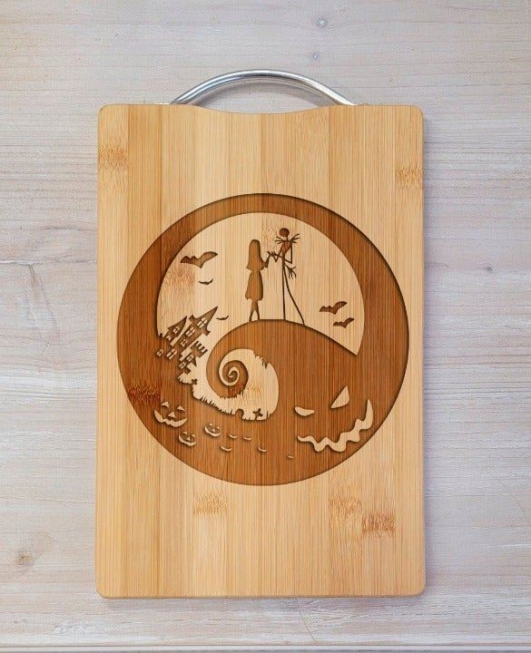 Nightmare Before Christmas Laser Engraved Cutting Board