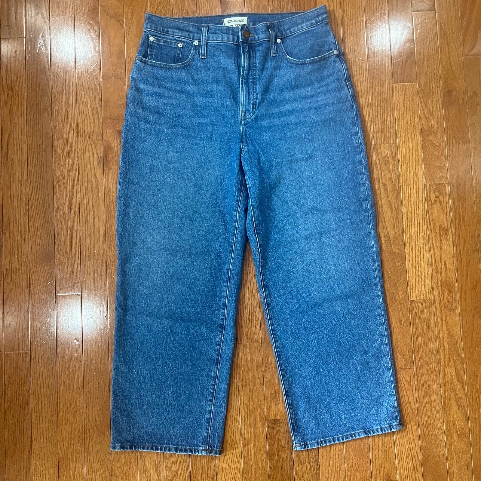Madewell The Perfect Vintage Wide-Leg Crop Denim Jeans Womens 31 34x26 High Rise
