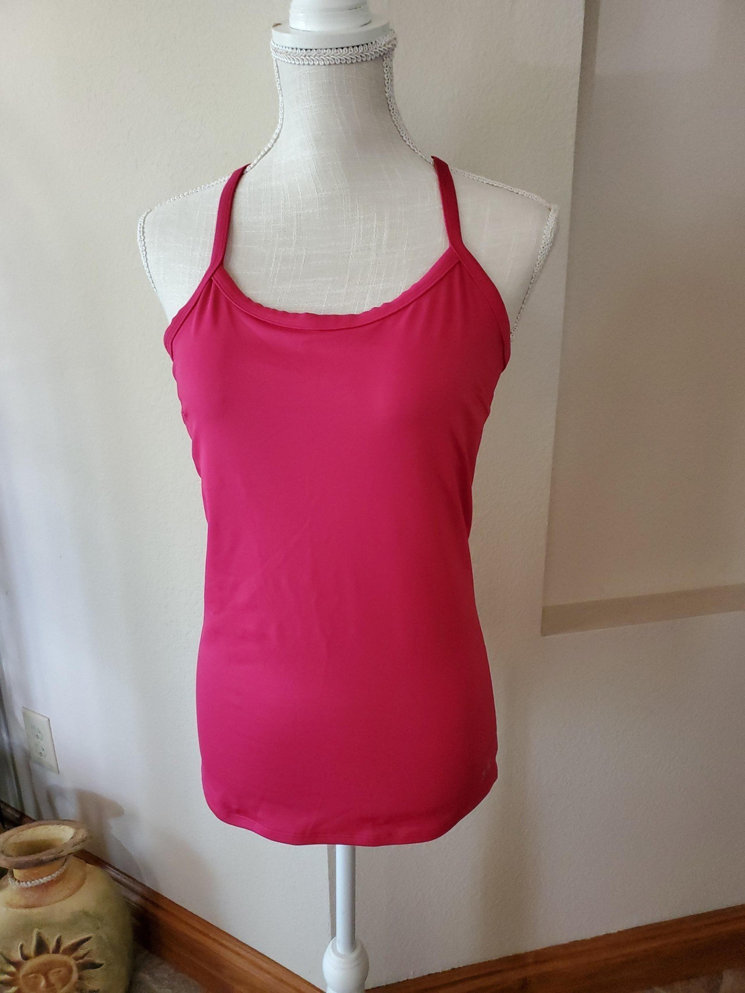 Women's Hot Pink Fushia Under Armour Heat Gear Racerback Tank