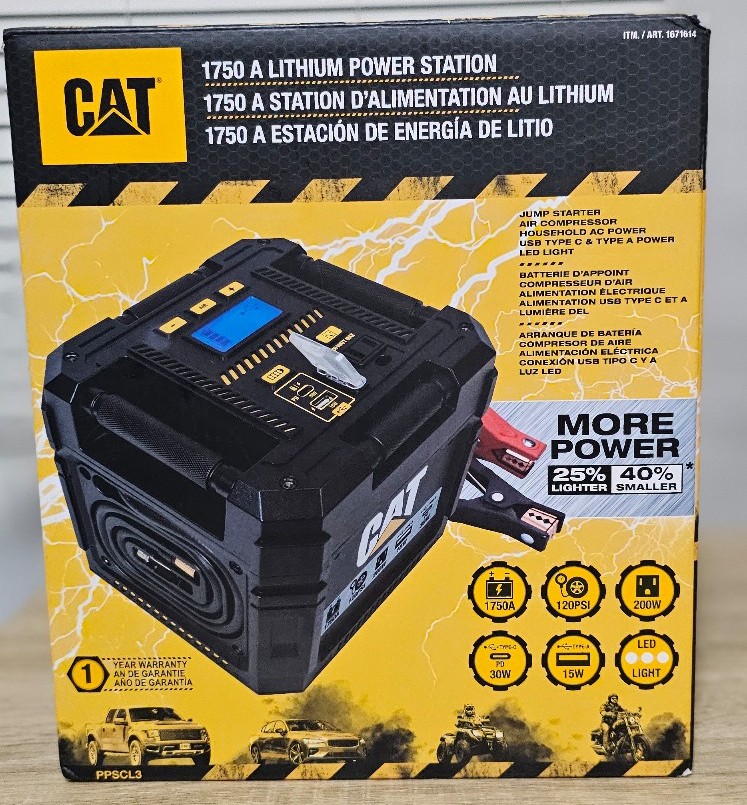 CAT Cube Lithium 4-in-1 Portable Jump Starter120 PSI Air Compressor 200 Watts