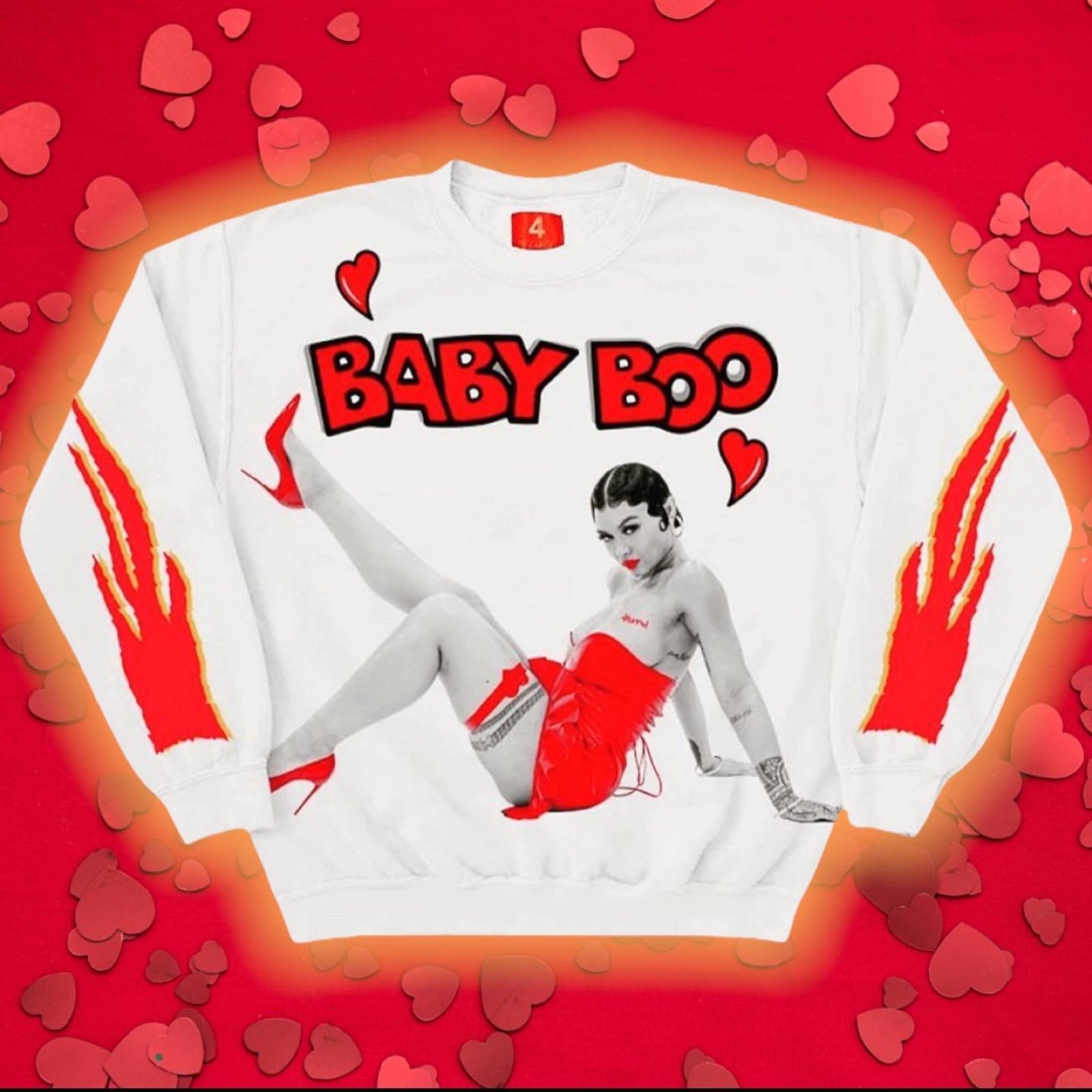YG 4HuNNiD INDIA LOVE X BABY BOO CREWNEC