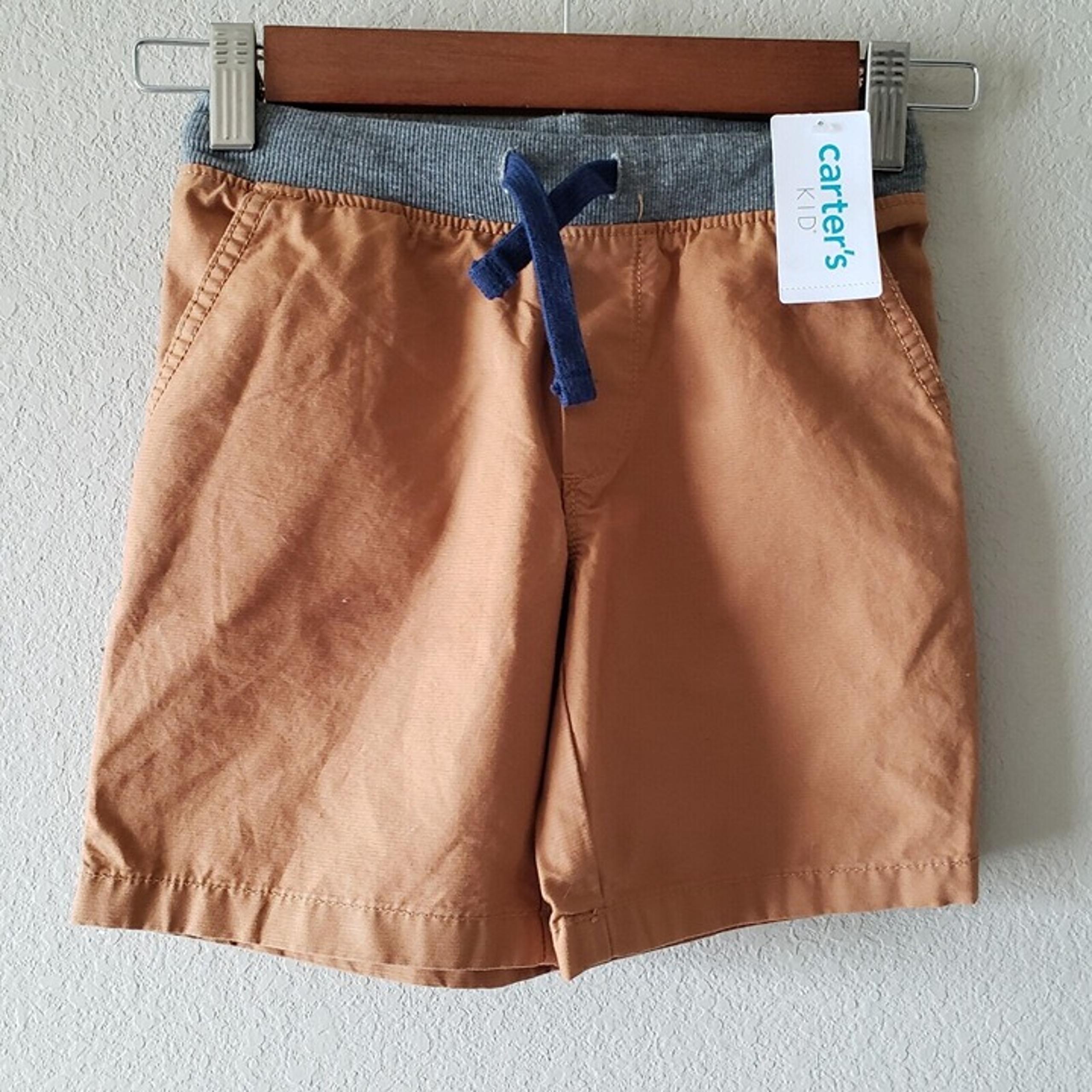 Carters Khaki Shorts Boys Size 4 Brown Pull On Elastic Waist Casual