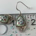 Vintage Painted Porcelain and Sterling Silver Filigree Earrings and Necklace