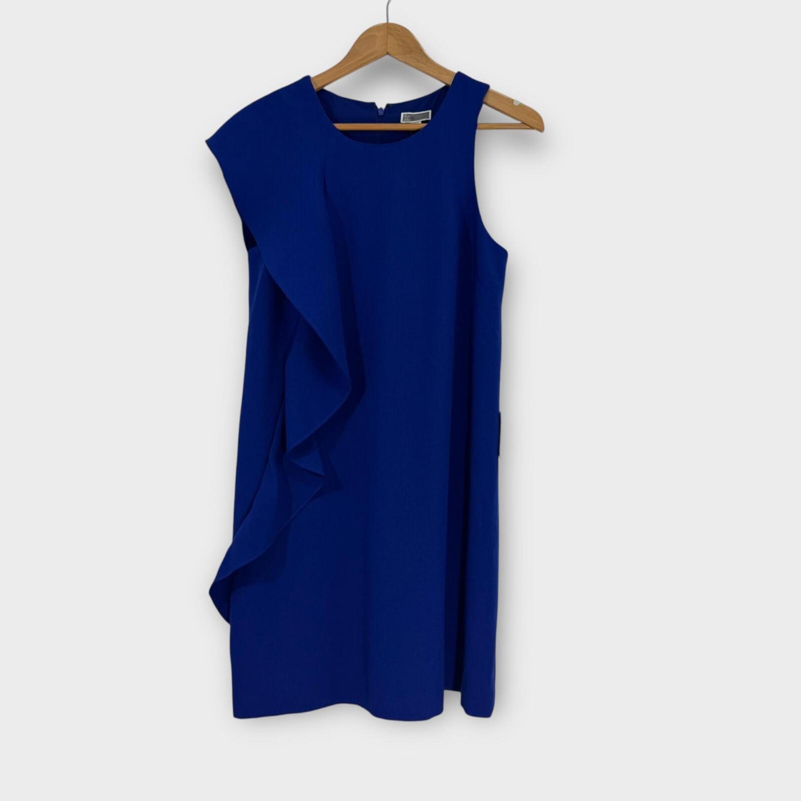 Chelsea28 Womens Size 0 XS Cobalt Blue Side Ruffle Sleeveless Mini Dress New