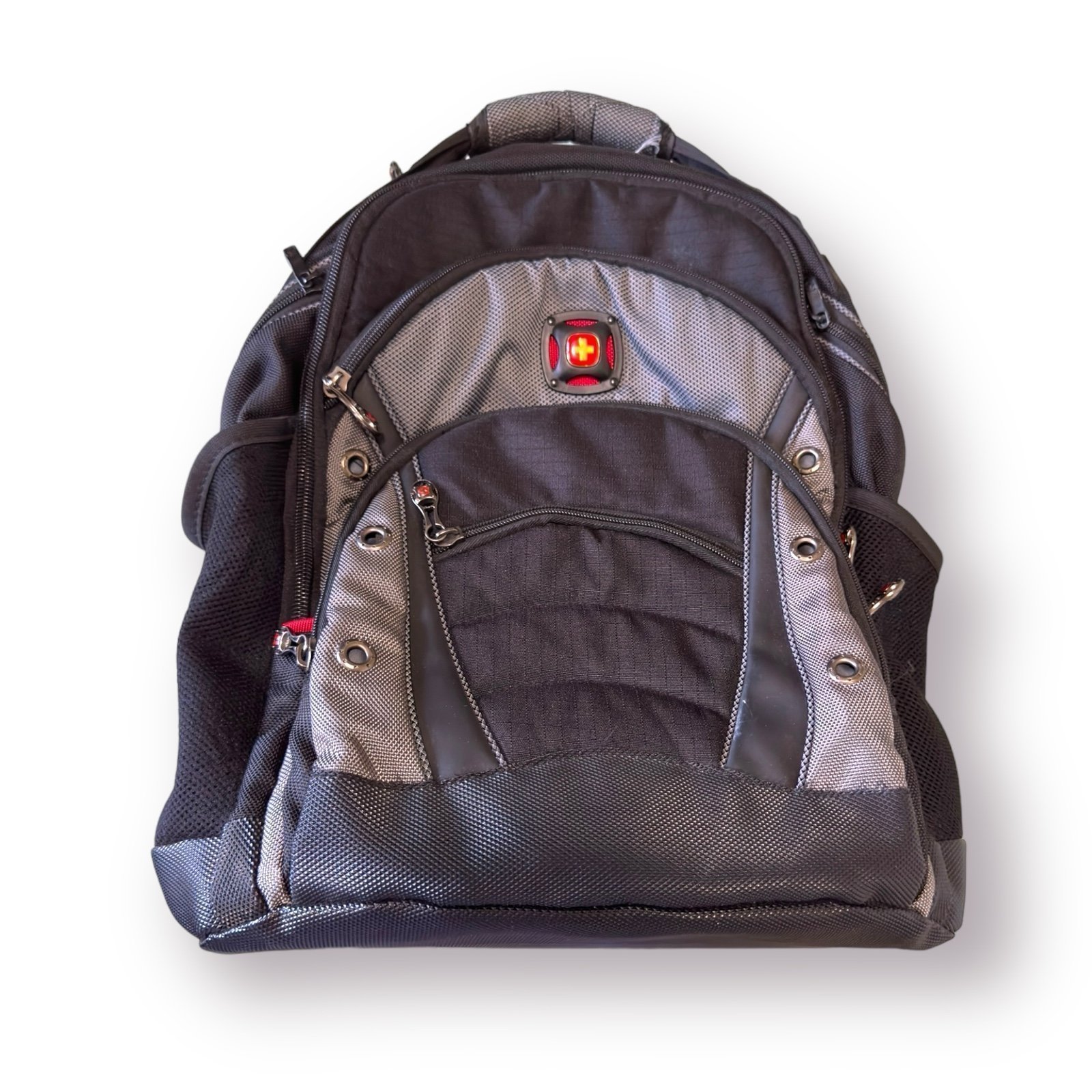 Swiss Gear Wenger Shock Absorbing Laptop Padded Backpack Large Black Gray