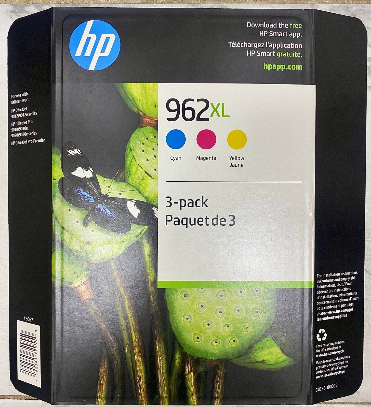 BRAND NEW Original HP 962XL 3-Pack Color Ink Cartridges, EXP. 2026!!