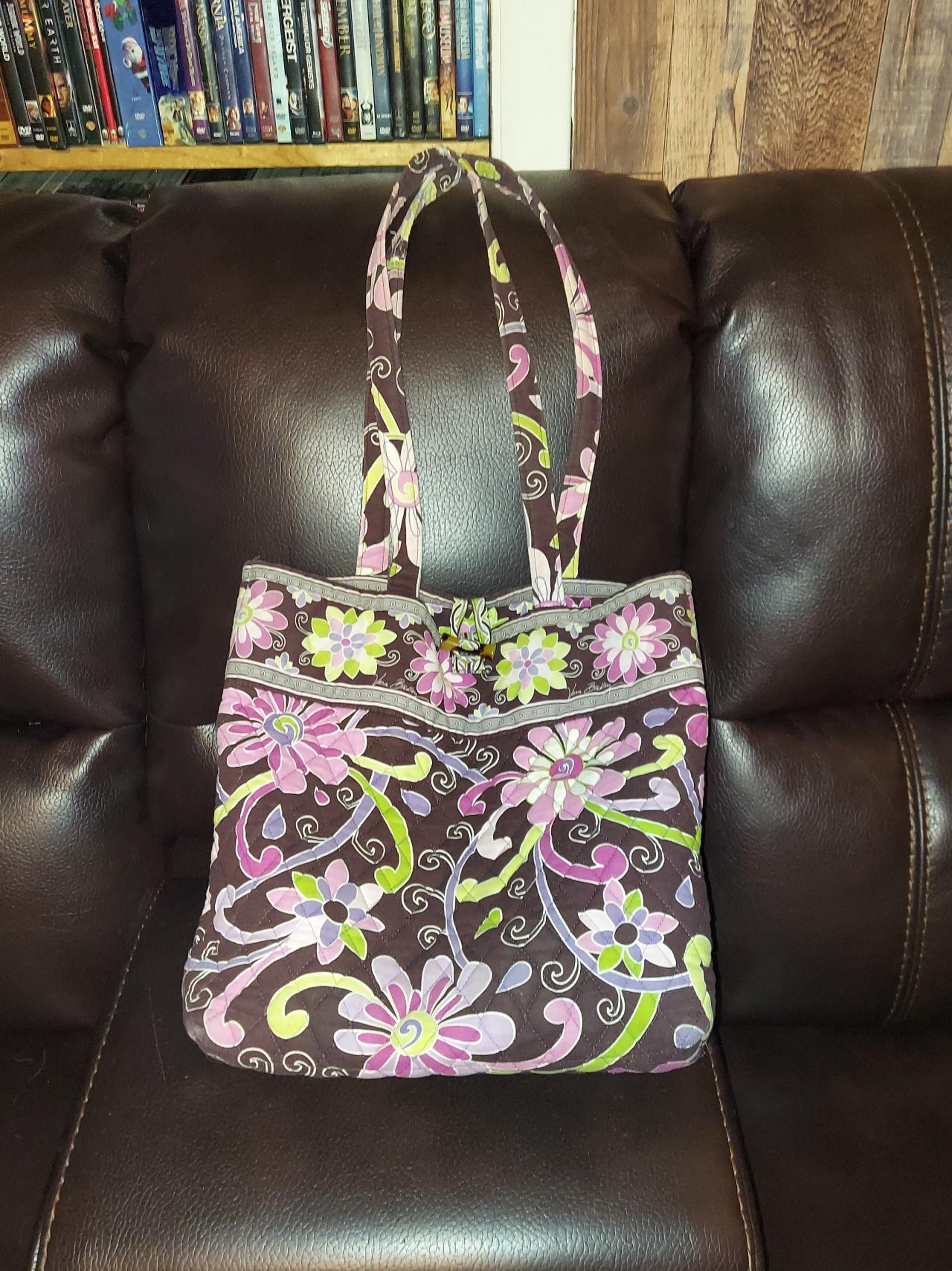 Vera Bradley Retired Purple Punch Tote Toggle Closure