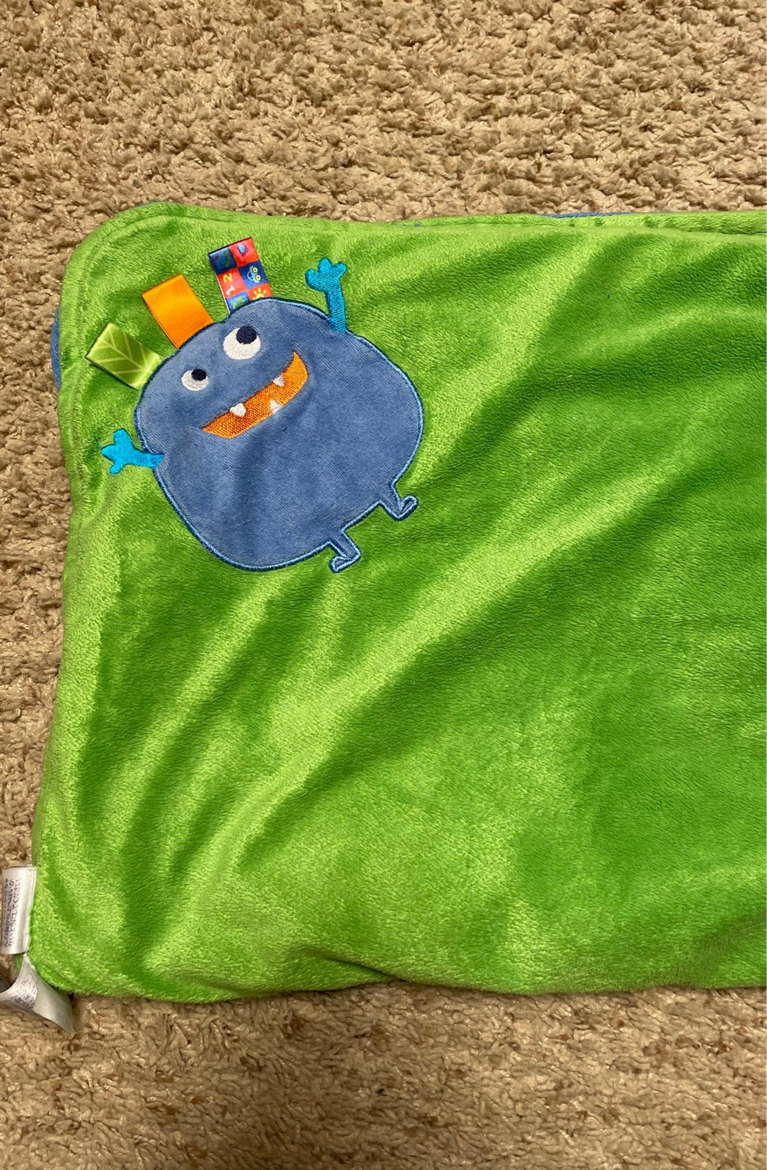 Monster taggies baby blanket