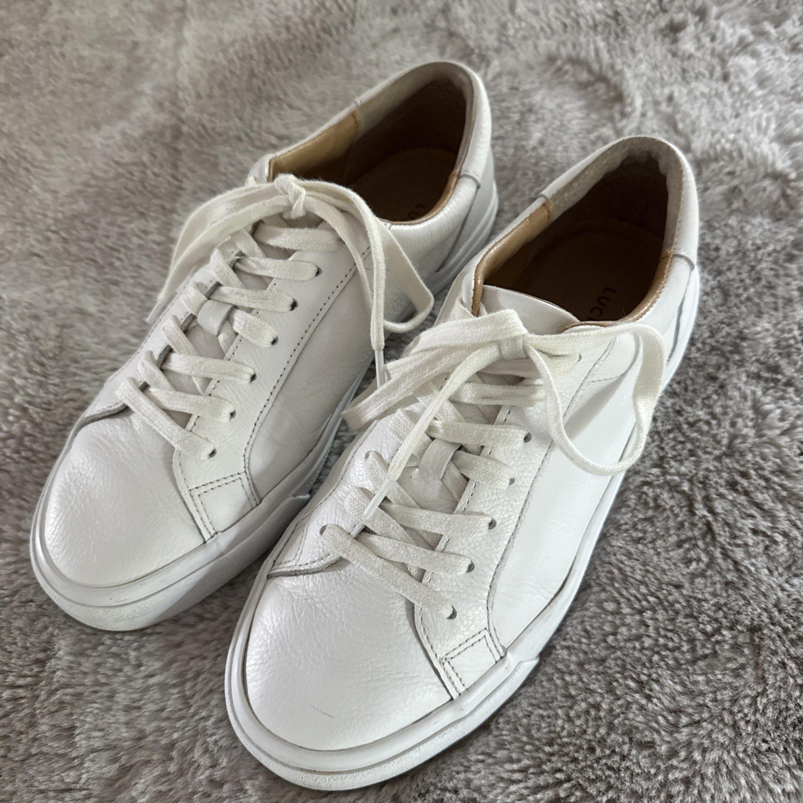 Lucky Brand Divahna Sneaker Women’s Size 8M White Pebbled Leather